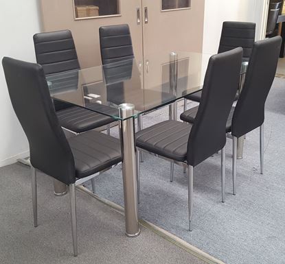 Picture of Melody Dining Table Clear Tempered Glass 1500mm X 900mm (Table Only)