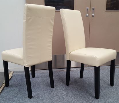 Picture of Zoe Dining Chair Ivory PU Leather Dark Legs (Clearance Old Stock)