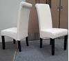 Picture of Vera White PU Leather Dining Chair with Dark Wooden Legs