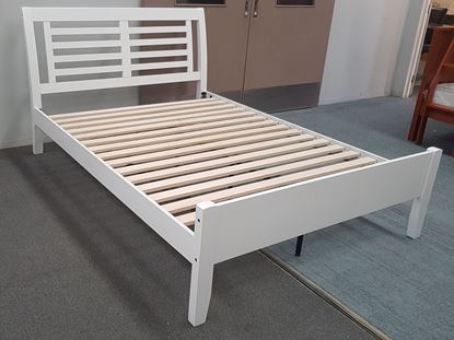Picture of Jolie Queen Bed Solid Hardwood White Colour Malaysian Made