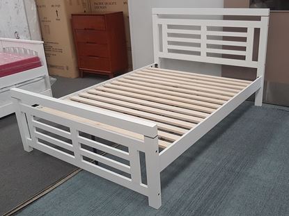 Picture of Ashley  Double Bed Solid Hardwood White Malaysian Made