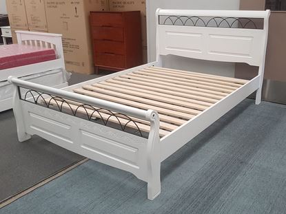 Picture of Flora King Bed Solid Hardwood White Colour Malaysian Made