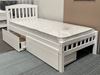Picture of Miki Single Bed with Drawers Solid Hardwood White Malaysian Made