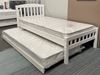 Picture of Miki Single Bed with Trundle Solid Hardwood White Malaysian Made