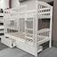 Miki Solid Hardwood Bunk Bed with Drawers in White finish, featuring premium craftsmanship and space-saving design