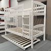 Picture of Miki Bunk Bed Single with Trundle Mattresses Solid Hardwood White Malaysian Made