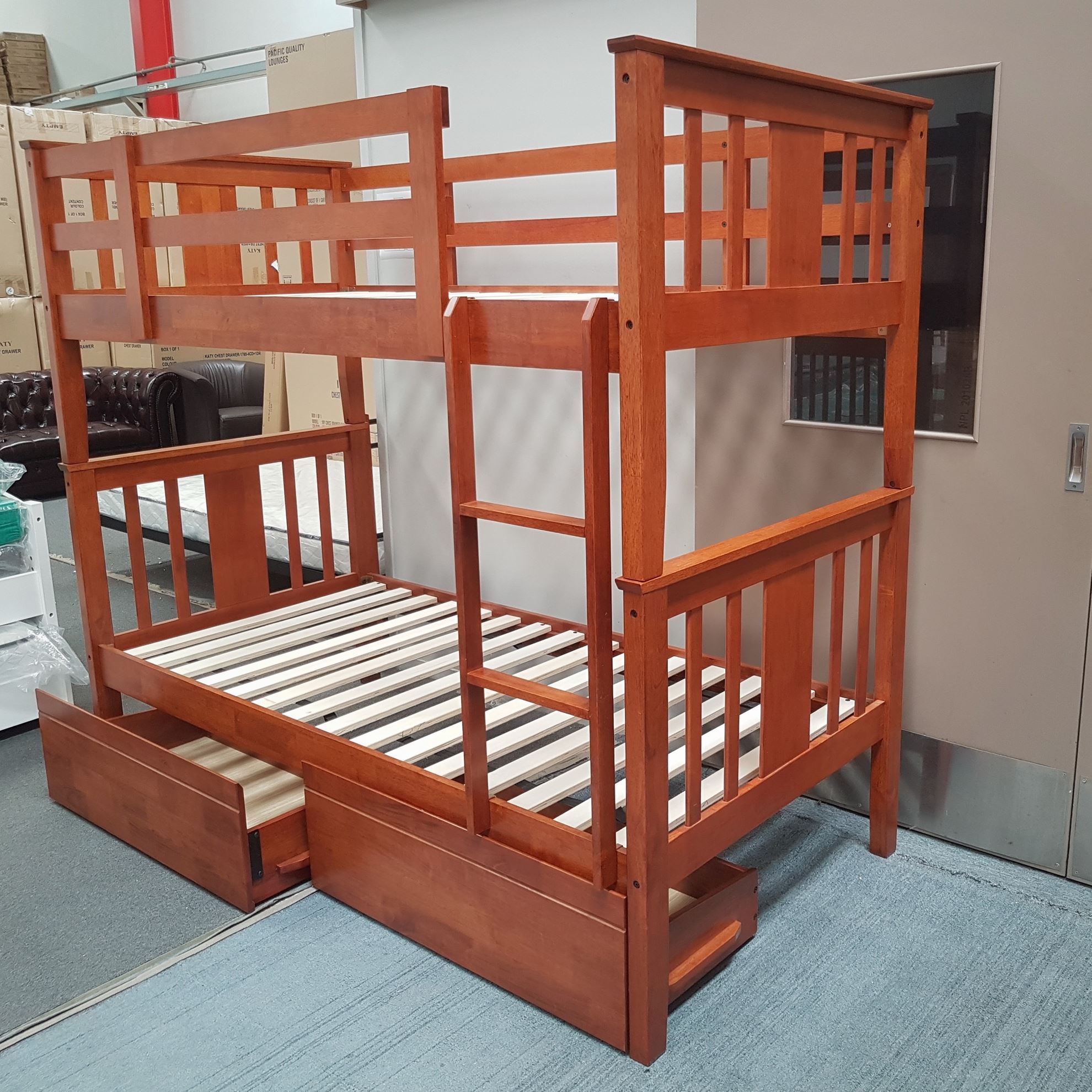 Furniture Place NZ Holly King Single Bunk Bed with Drawers Solid