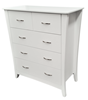 Picture of KIA Tallboy 5 Drawer Fully Assembled White Curvaceous Sides Malaysian Made (60kg Weight)