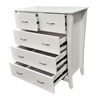 Picture of KIA Tallboy 5 Drawer Fully Assembled White Curvaceous Sides Malaysian Made (60kg Weight)
