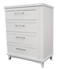 Picture of Katy 5 Drawer Tallboy with Hidden Cabinet Fully Assembled White Colour Malaysian Made (72kg Weight)