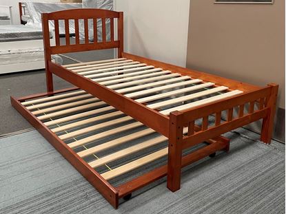 Picture of Miki Single Bed with Trundle Solid Hardwood Oak Malaysian Made