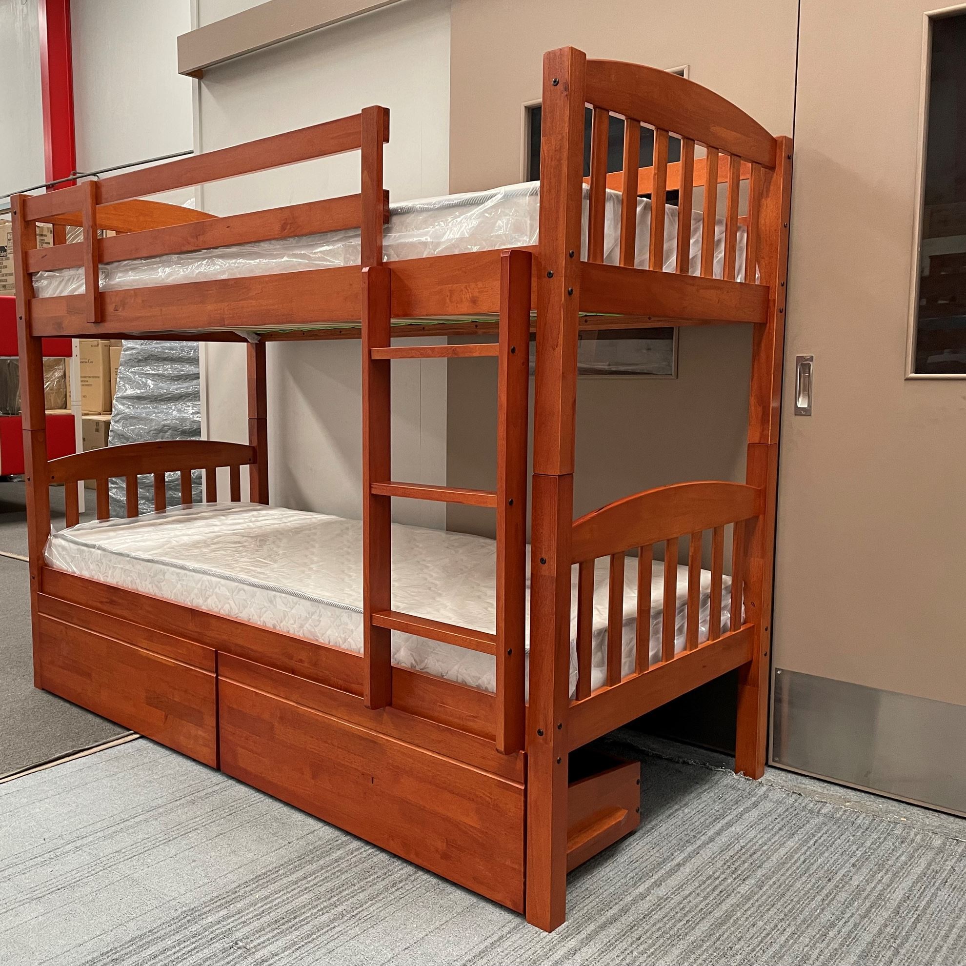 Furniture Place NZ Miki Bunk Bed with Drawers Single Solid Hardwood