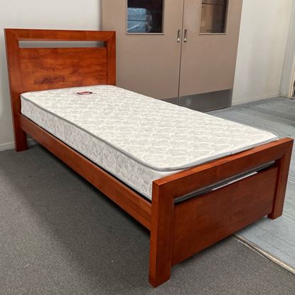 Picture of Beverly Single Bed with Mattress Solid Hardwood Oak Malaysian Made