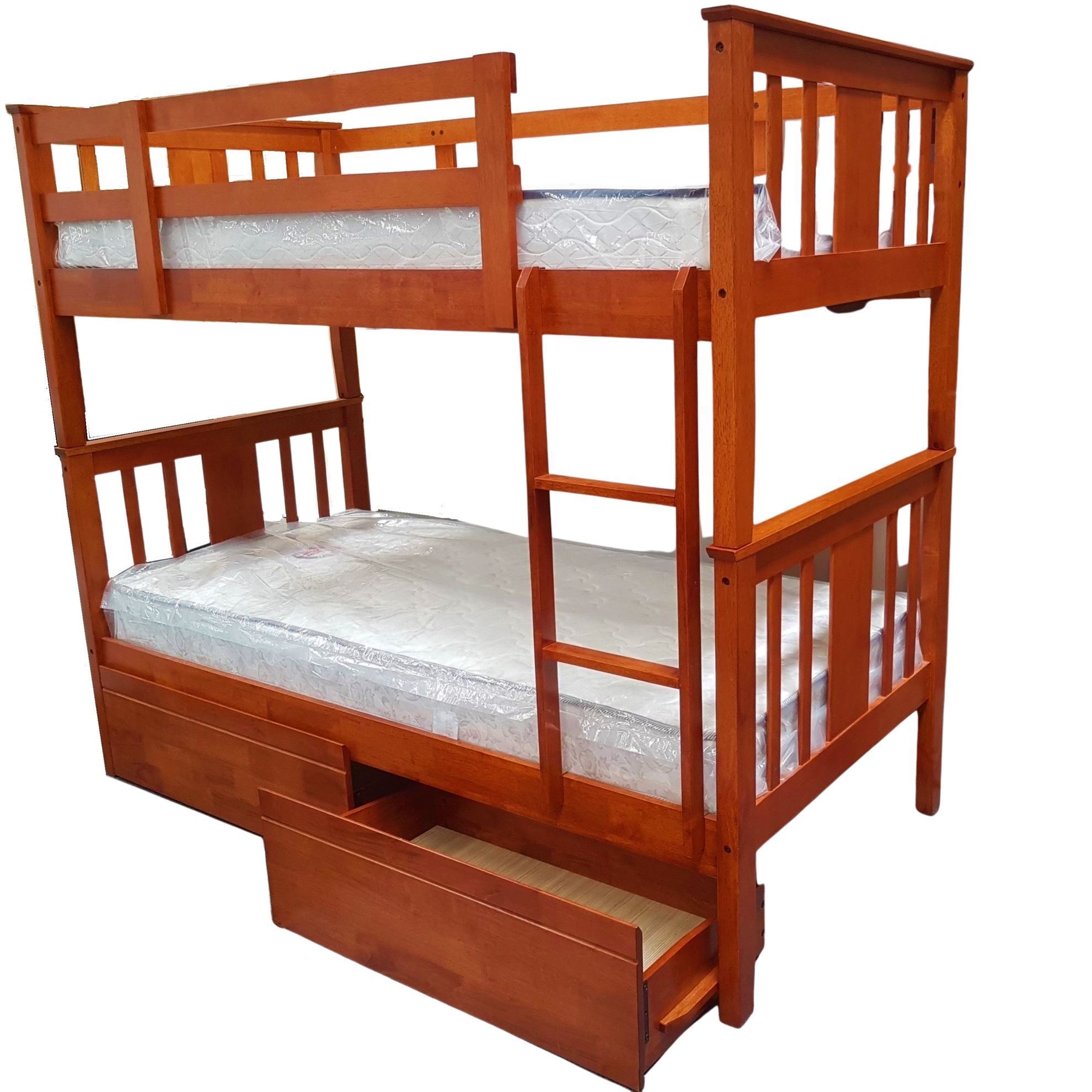 Furniture Place NZ Holly King Single Bunk Bed with Mattresses Solid