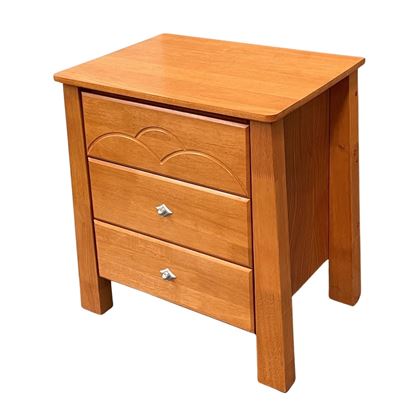 Picture of Otaki Bedside Table 3 Drawer Fully Assembled Honey Oak Malaysian Made (24kg Weight)