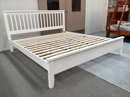 Picture of Durham Super King Bed Solid Hardwood White Malaysian Made