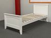 Emilia hardwood king single bed in white, featuring a timeless design – made in Malaysia