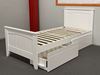 Emilia hardwood king single bed with Drawers in white, featuring a timeless design – made in Malaysia