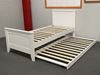 Emilia hardwood king single bed with Trundle in white, featuring a timeless design – made in Malaysia