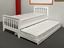 Picture of Cooper Solid Hardwood Single Bed with Pull-Out Trundle & Mattresses – White Sleek Design | Made in Malaysia