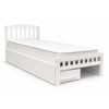 Picture of Miki Solid Hardwood Single Bed with Mattress (White) | Made in Malaysia