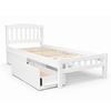 Picture of Miki Solid Hardwood Single Bed with Drawers– White | Made in Malaysia