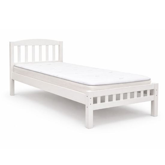 Picture of Miki Solid Hardwood Single Bed with Mattress (White) | Made in Malaysia