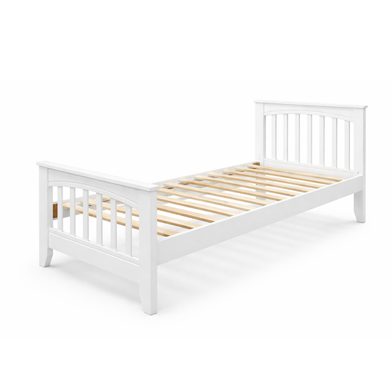 Picture of Cooper Solid Hardwood Single Bed – White Sleek Design | Made in Malaysia