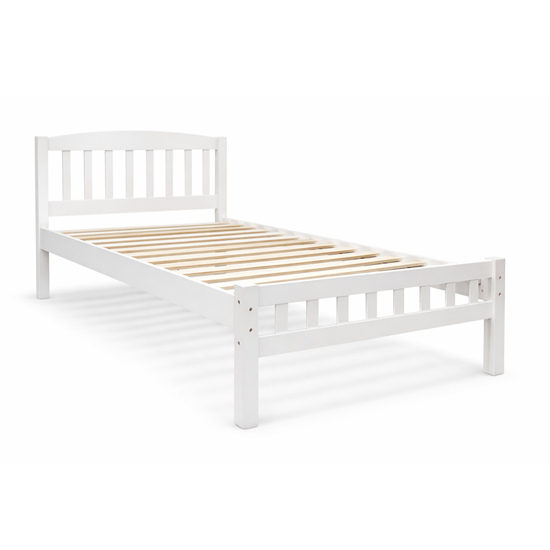 Picture of Miki Solid Hardwood King Single Bed – White Finish | Made in Malaysia
