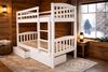 Picture of Miki High Solid Hardwood Single Bunk Bed with Storage Drawers – White