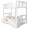 Picture of Miki High Solid Hardwood Single Bunk Bed with Storage Drawers – White