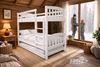 Picture of Miki High Solid Hardwood Single Bunk Bed with Trundle – White