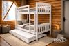Picture of Miki High Solid Hardwood Single Bunk Bed with Trundle – White