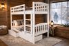 Picture of Miki High Solid Hardwood Single Bunk Bed – White – Includes Mattresses
