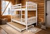Picture of Miki High Solid Hardwood Single Bunk Bed – White – Includes Mattresses