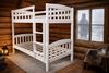 Picture of Miki High Solid Hardwood Single Bunk Bed with Storage Drawers – White – Includes Mattresses