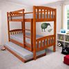 Picture of Miki High Solid Hardwood Single Bunk Bed – Antique Oak