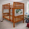 Picture of Miki High Solid Hardwood Single Bunk Bed – Antique Oak – Includes Mattresses