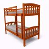 Picture of Miki High Solid Hardwood Single Bunk Bed – Antique Oak – Includes Mattresses