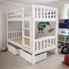 Picture of Miki High Solid Hardwood Single Bunk Bed – White