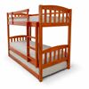 Picture of Miki High Solid Hardwood Single Bunk Bed – Antique Oak – Includes Mattresses