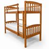 Picture of Miki High Solid Hardwood Single Bunk Bed – Antique Oak – Includes Mattresses