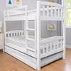 Picture of Miki High Solid Hardwood Single Bunk Bed – White – Includes Mattresses