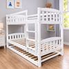Picture of Miki High Solid Hardwood Single Bunk Bed – White – Includes Mattresses