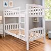 Picture of Miki High Solid Hardwood Single Bunk Bed – White – Includes Mattresses