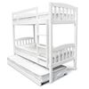 Picture of Miki High Solid Hardwood Single Bunk Bed – White – Includes Mattresses