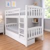 Picture of Miki High Solid Hardwood Single Bunk Bed with Storage Drawers – White – Includes Mattresses
