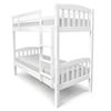 Picture of Miki High Solid Hardwood Single Bunk Bed with Storage Drawers – White – Includes Mattresses