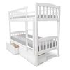 Picture of Miki High Solid Hardwood Single Bunk Bed with Storage Drawers – White – Includes Mattresses