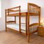 Picture of Miki Solid Hardwood Single Bunk Bed with 2 Pocket Spring Mattresses – Antique Oak Finish